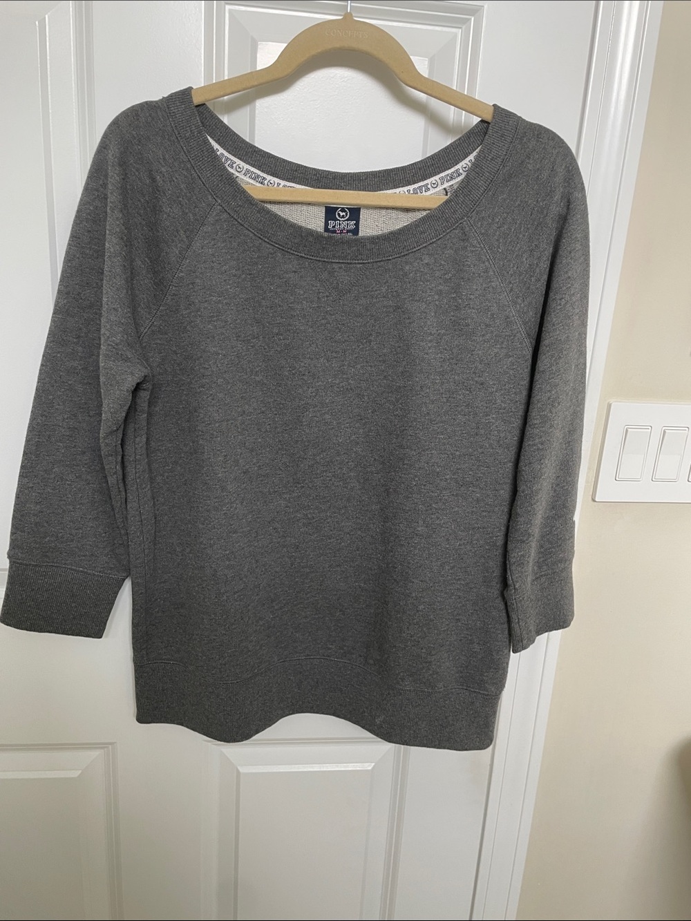 PINK Victoria's Secret Gray Scoop Neck Sweatshirt